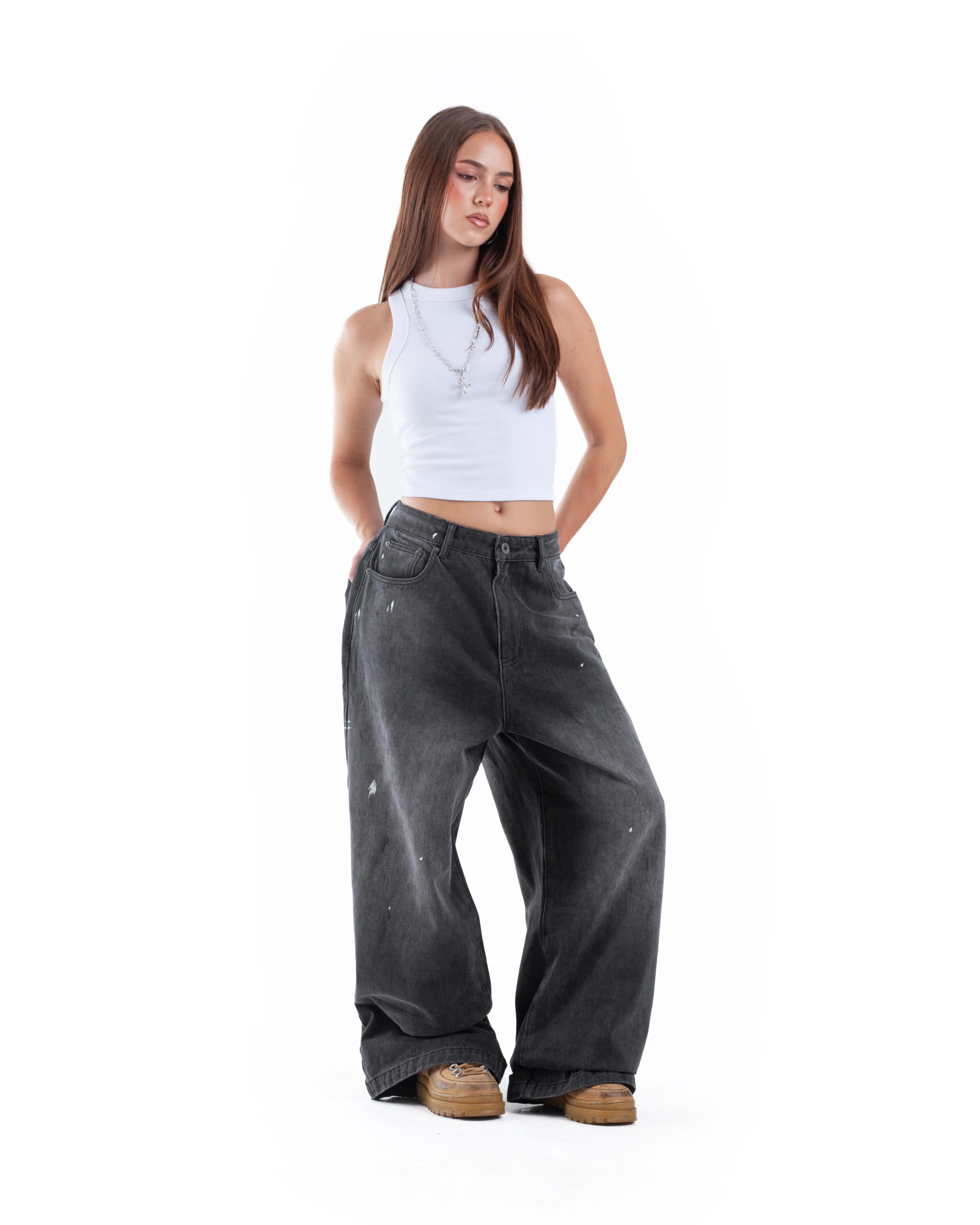 Black Paint Splatter Denim - Image 8