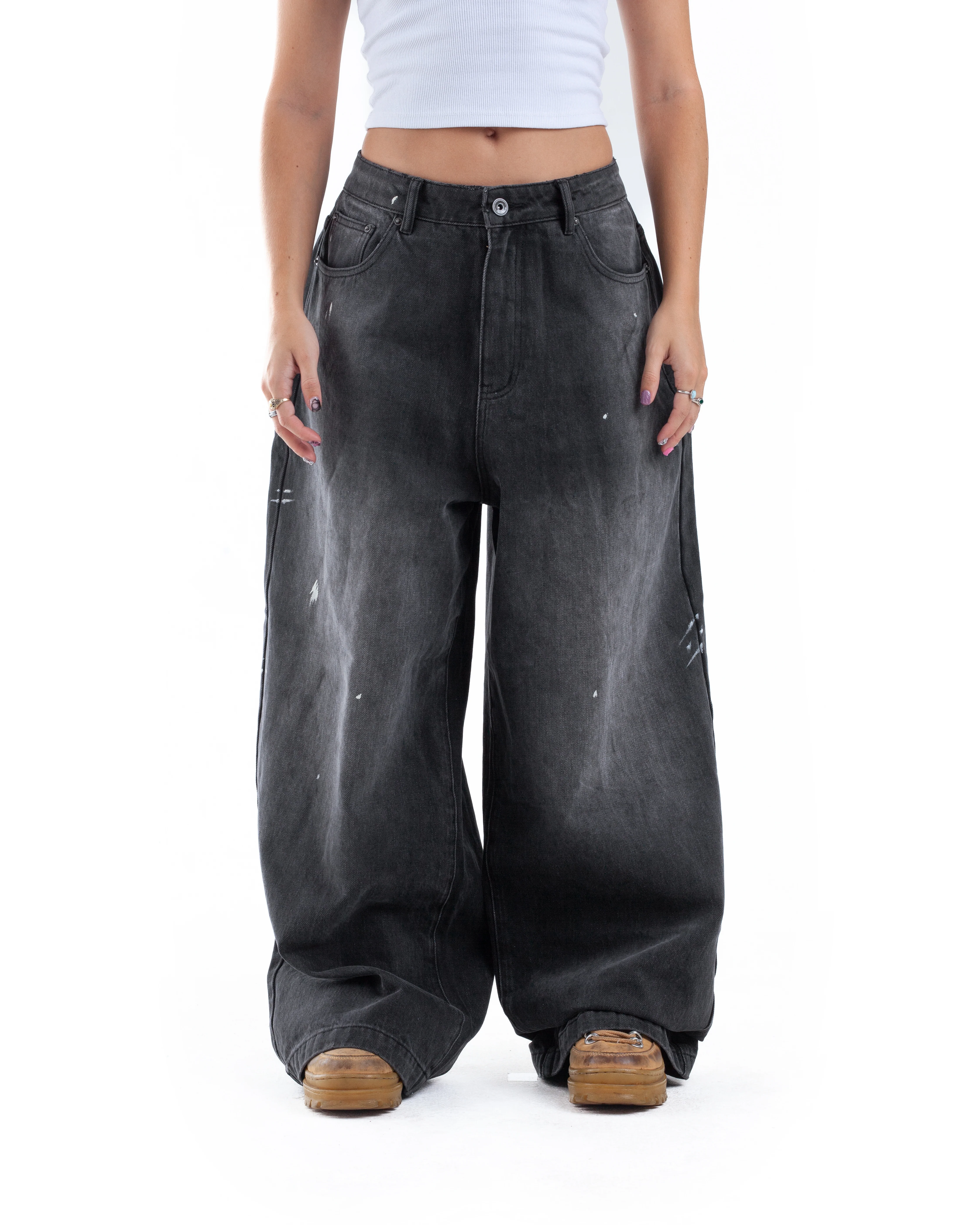 Black Paint Splatter Denim - Image 9