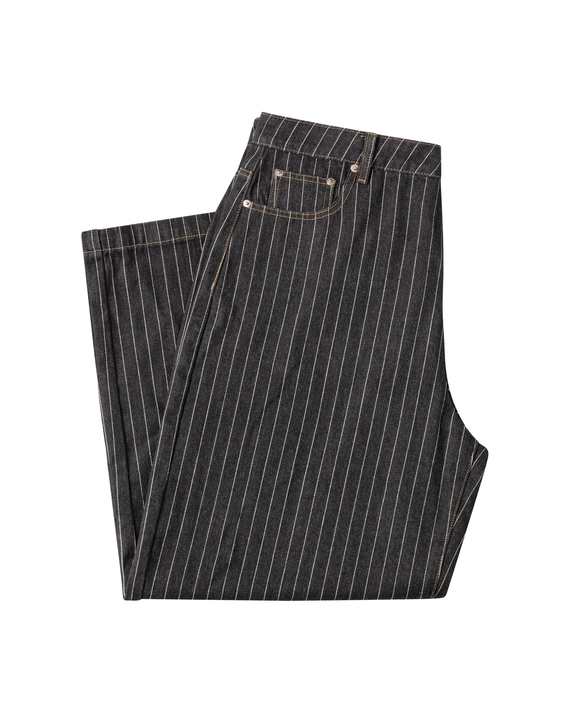 Black Pinstripe Denim - Image 3