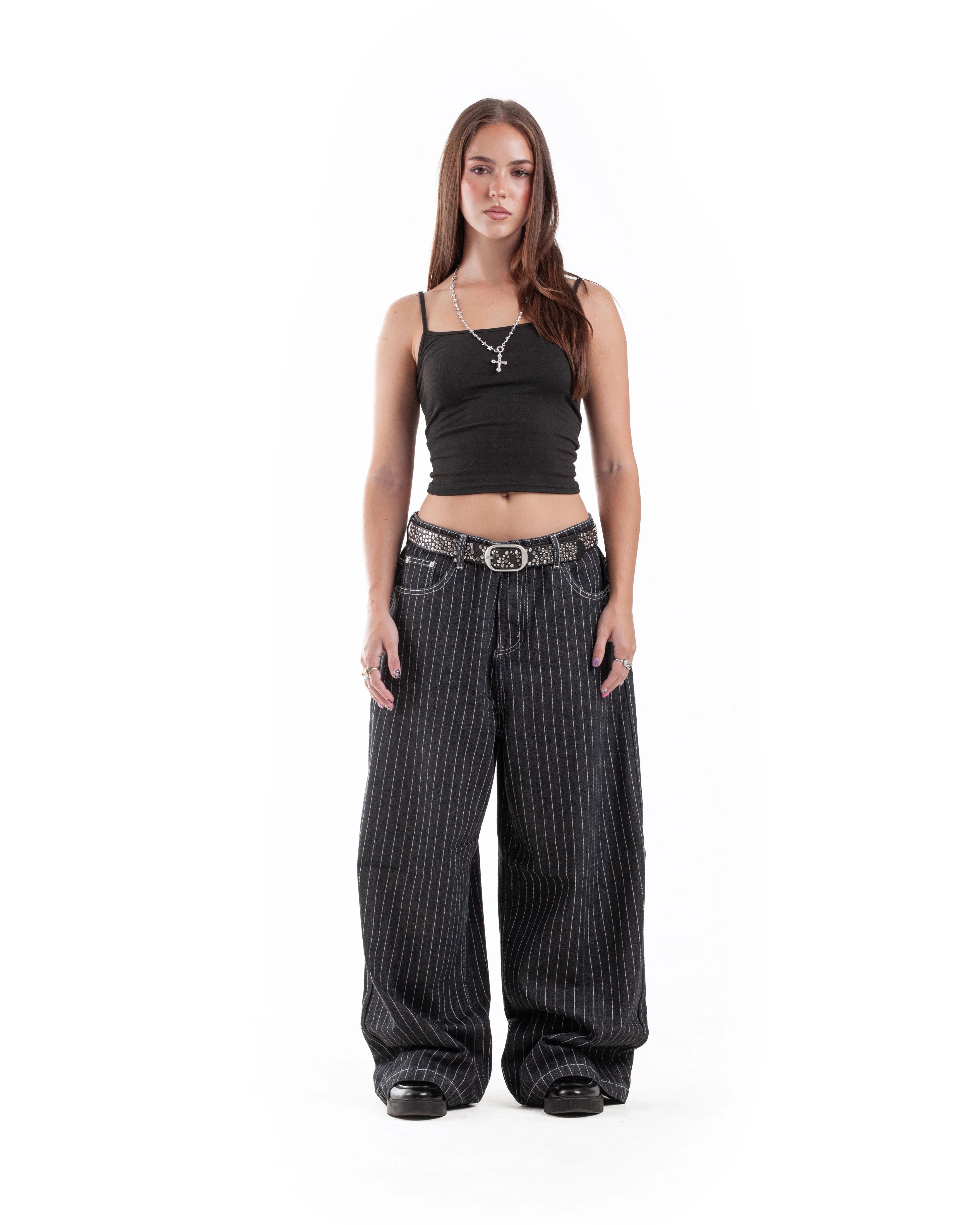 Black Pinstripe Denim - Image 8