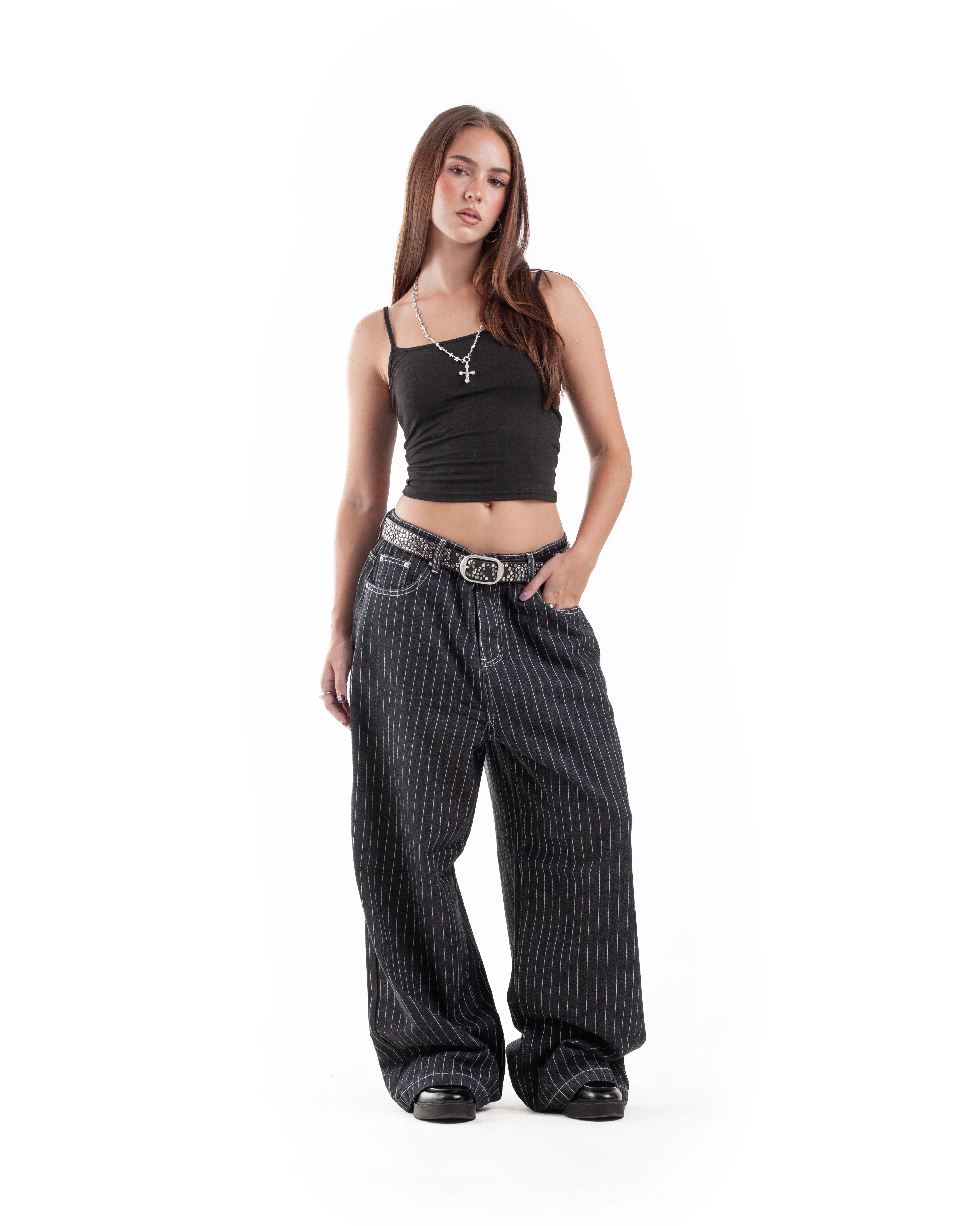 Black Pinstripe Denim - Image 9