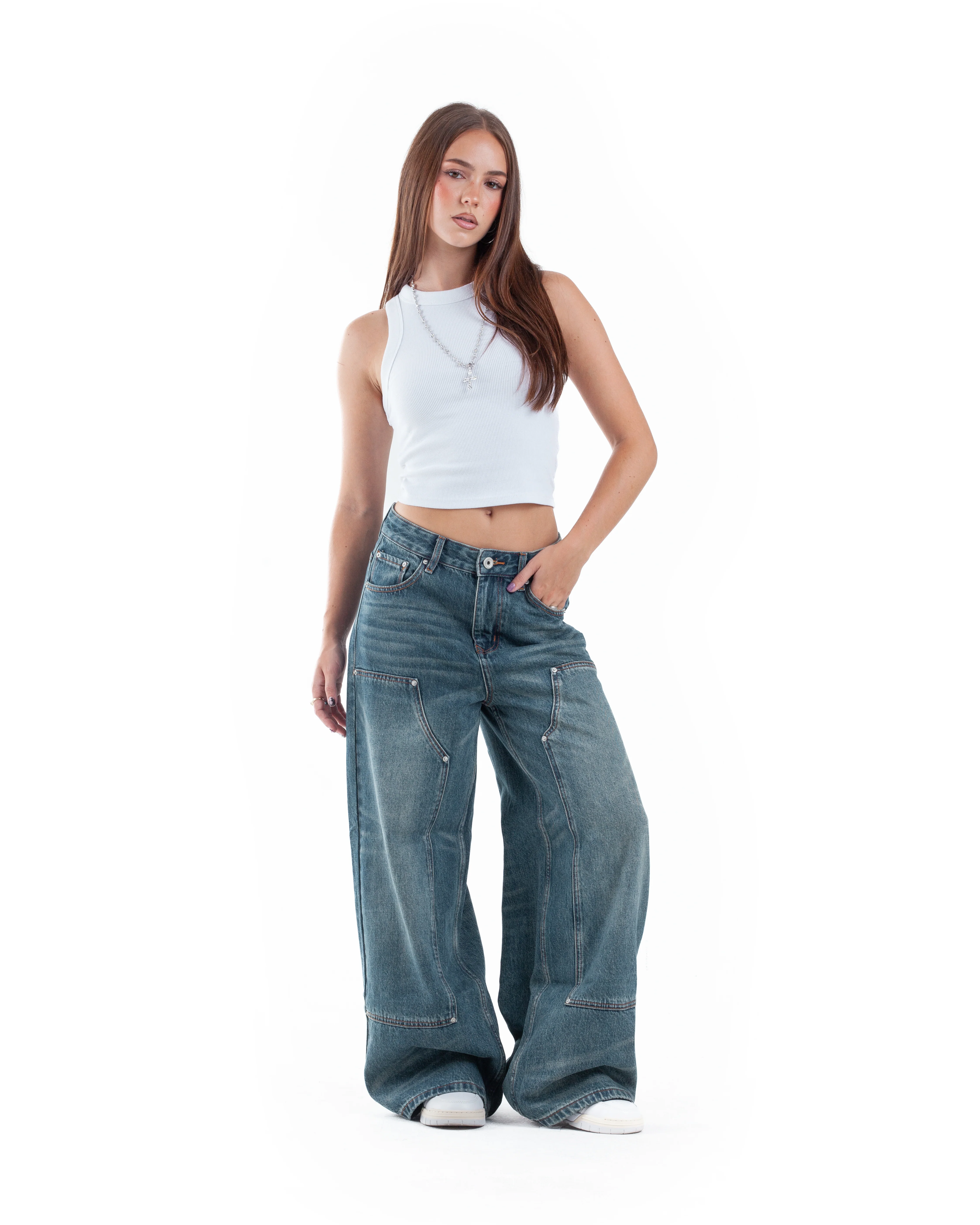 Blue Double Knee Denim - Image 6