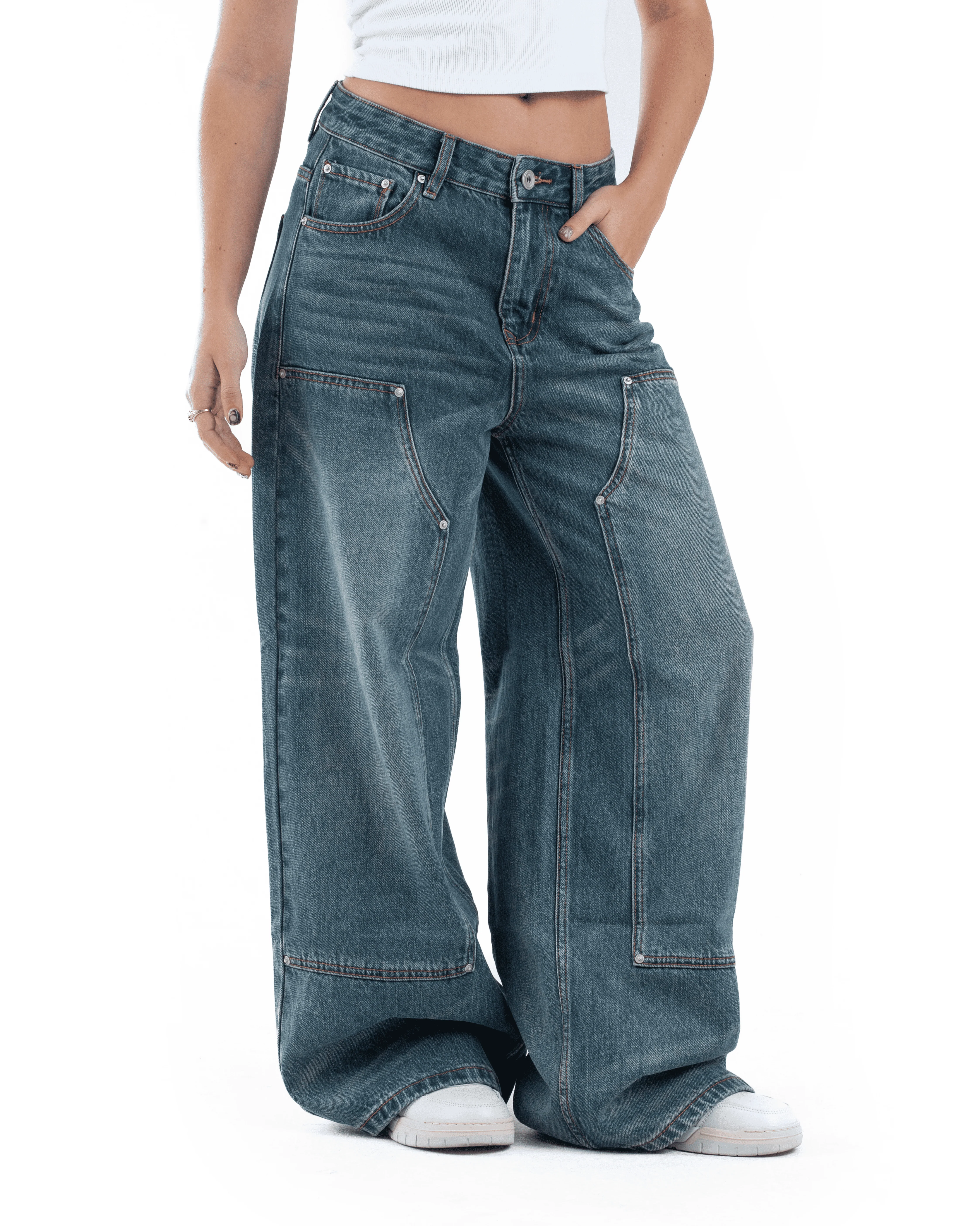 Blue Double Knee Denim - Image 7