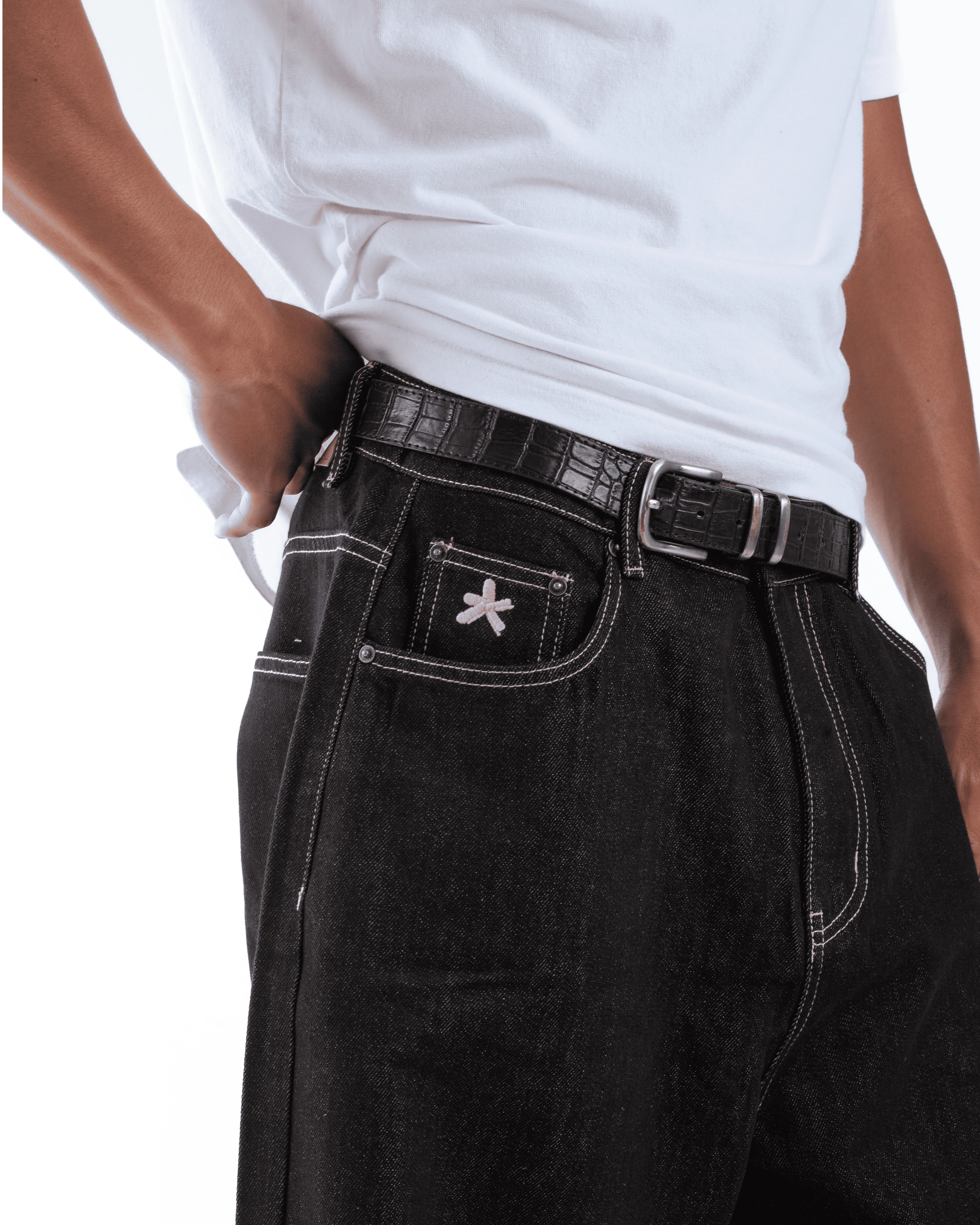 Raw Denim W/ Pink Stitching - Image 8
