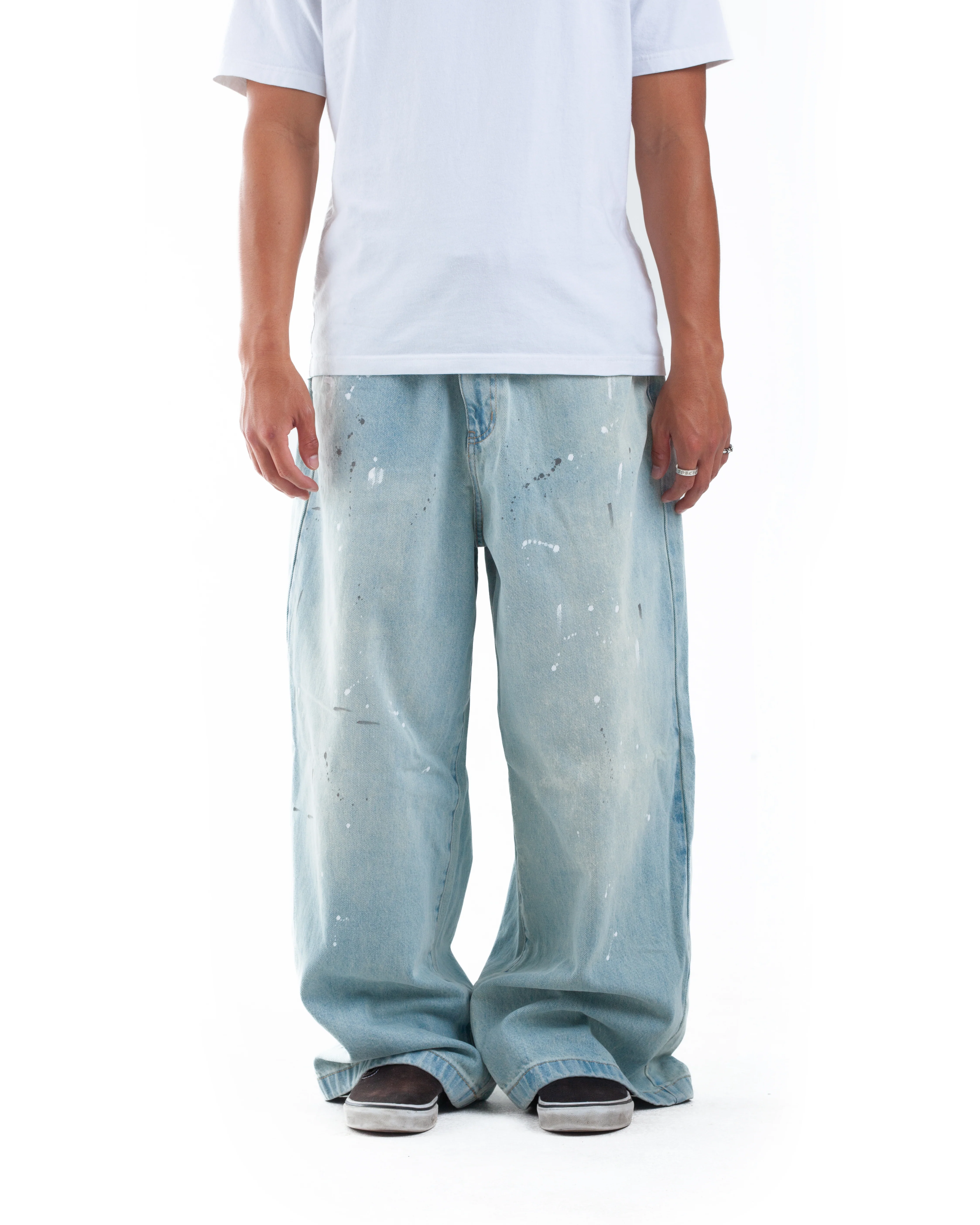 Blue Paint Splatter Denim - Image 4
