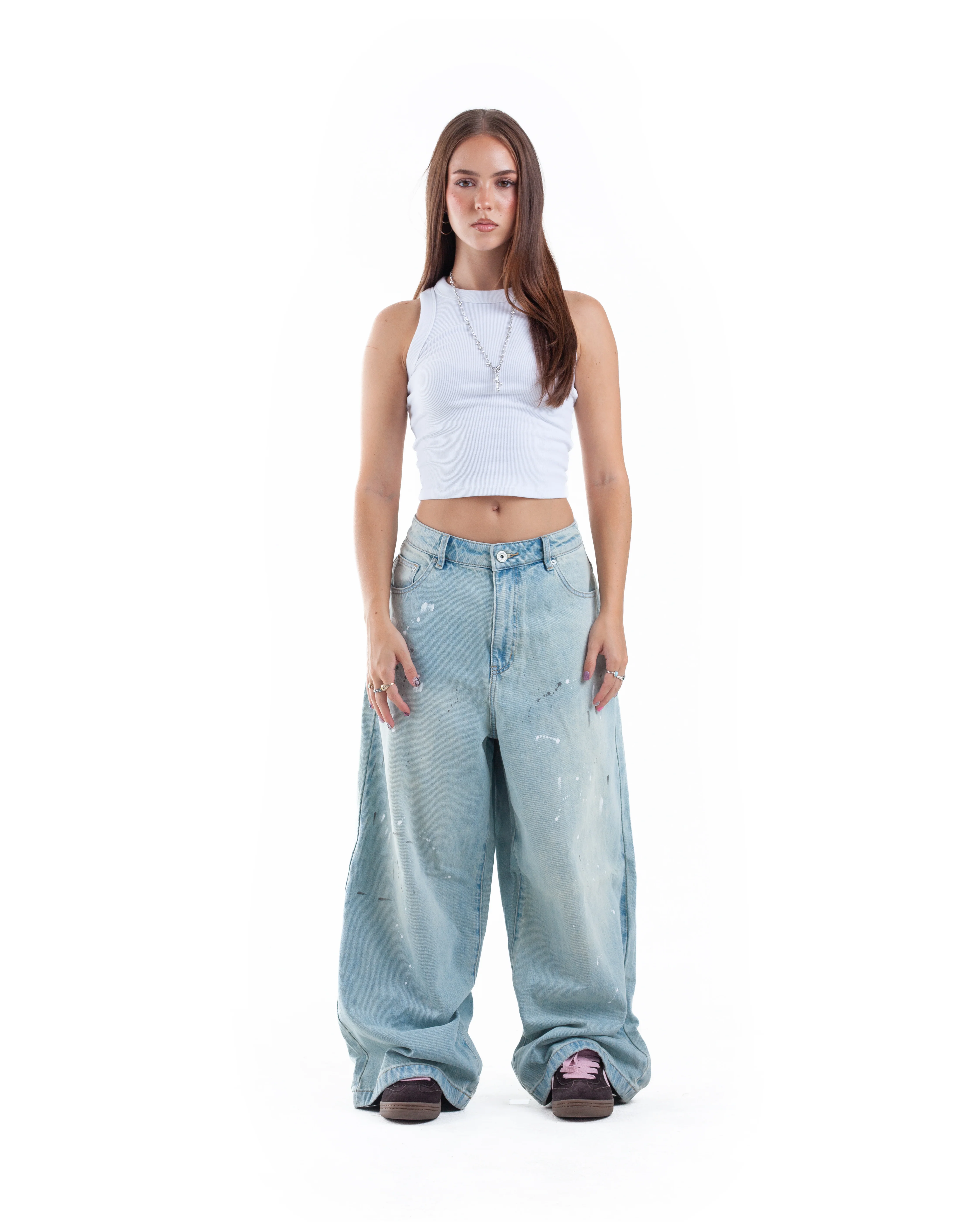 Blue Paint Splatter Denim - Image 6