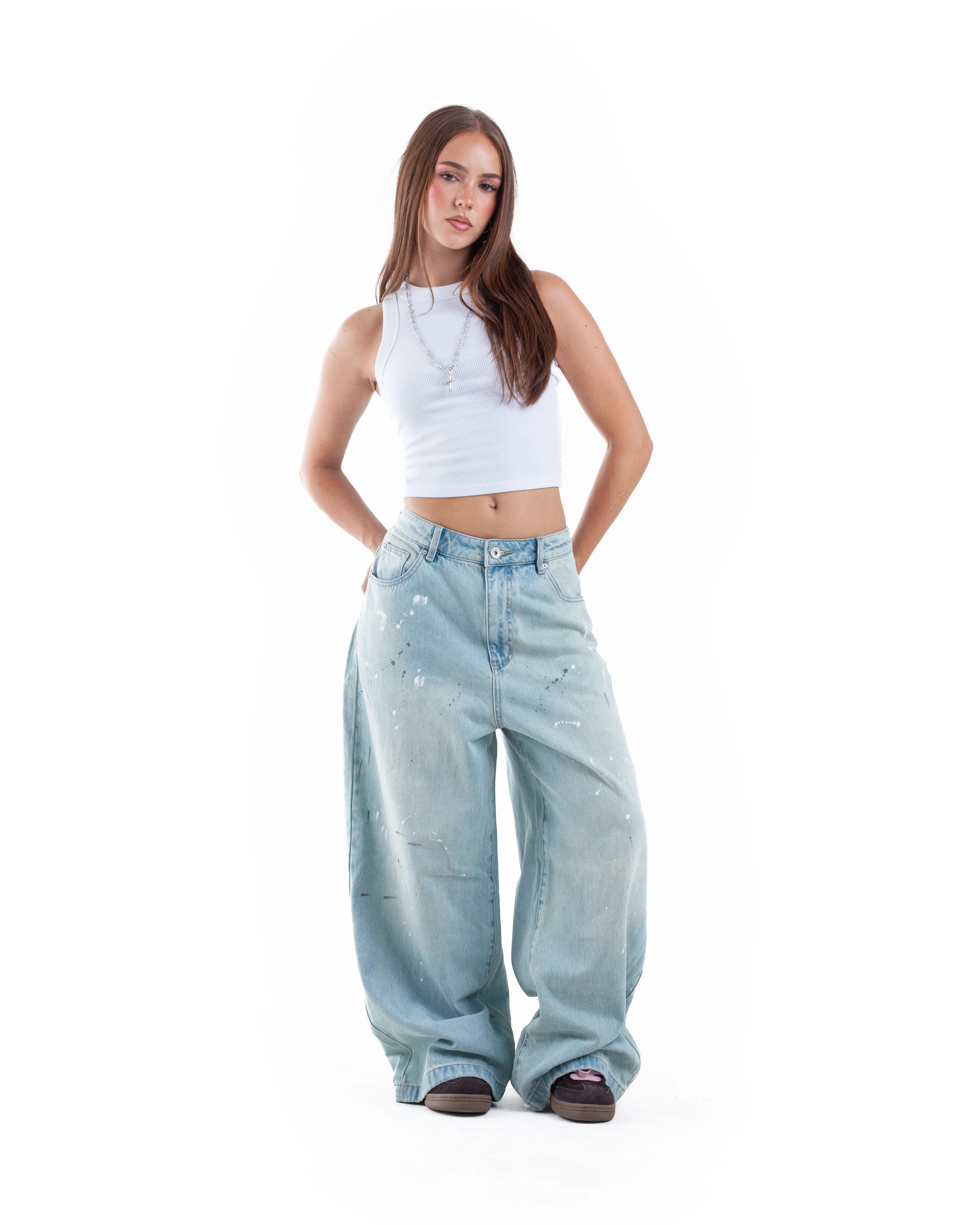 Blue Paint Splatter Denim - Image 7