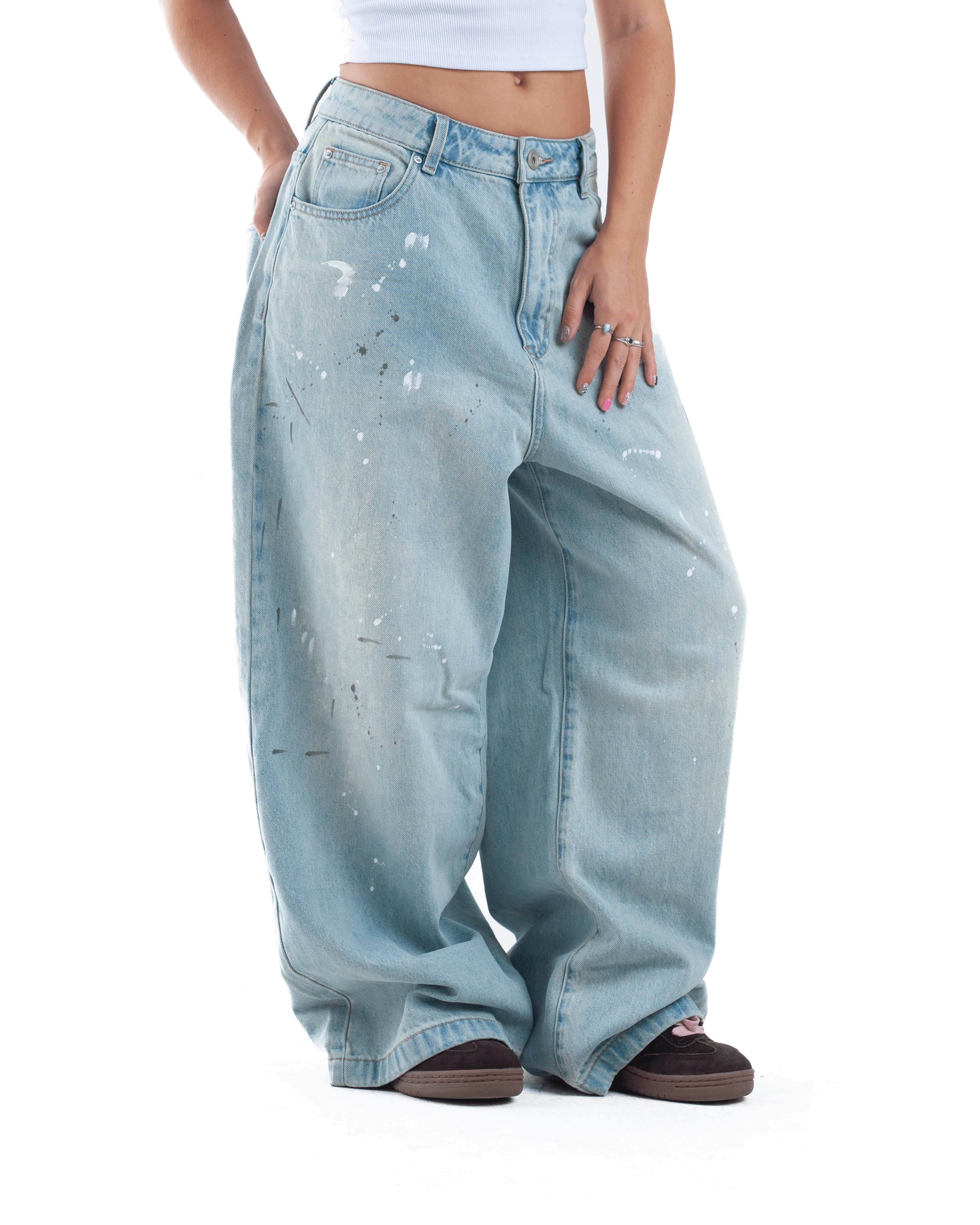 Blue Paint Splatter Denim - Image 8